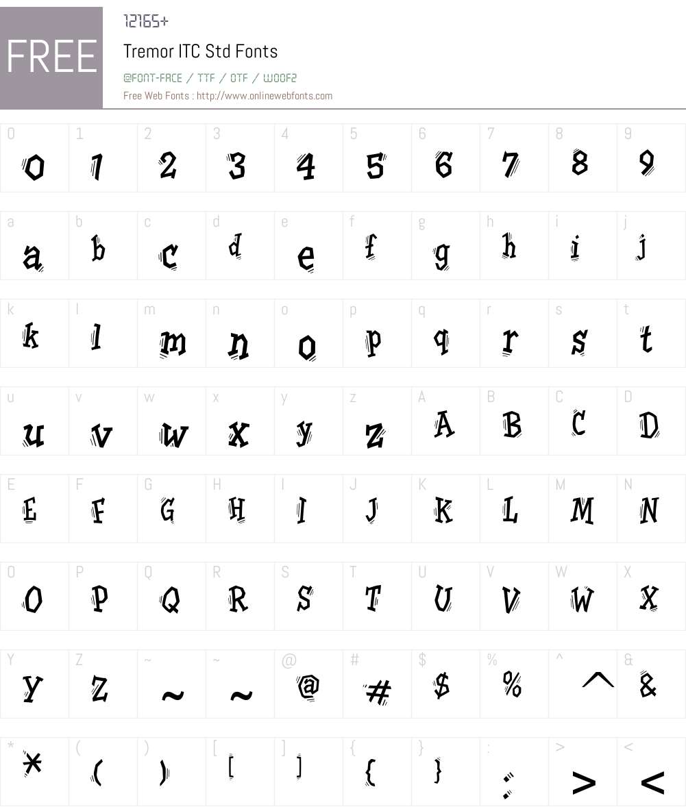 Tremor ITC Std Font Screenshots