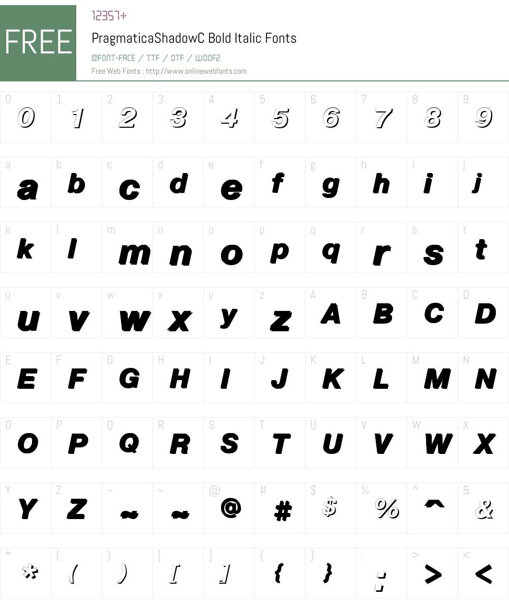 PragmaticaShadowC Font Screenshots