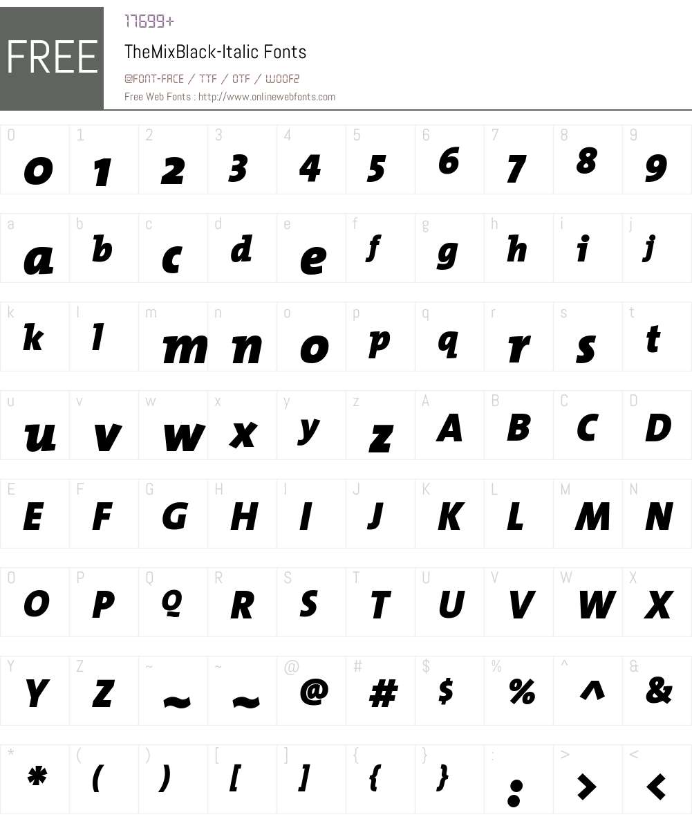 TheMixBlack-Italic 1.0 Fonts Free Download - OnlineWebFonts.COM