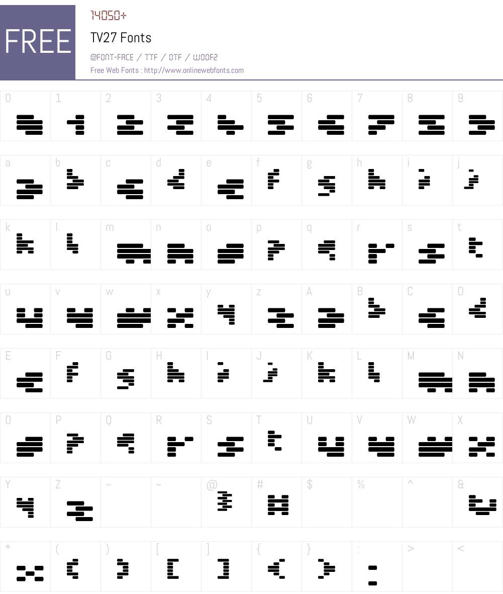 TV27 Font Screenshots