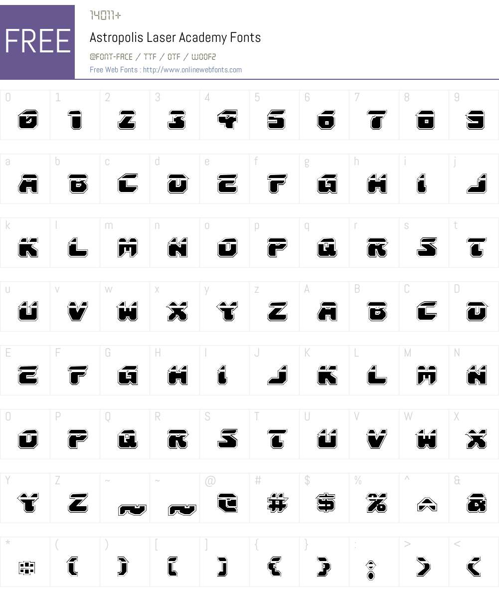 Astropolis Laser Academy Font Screenshots