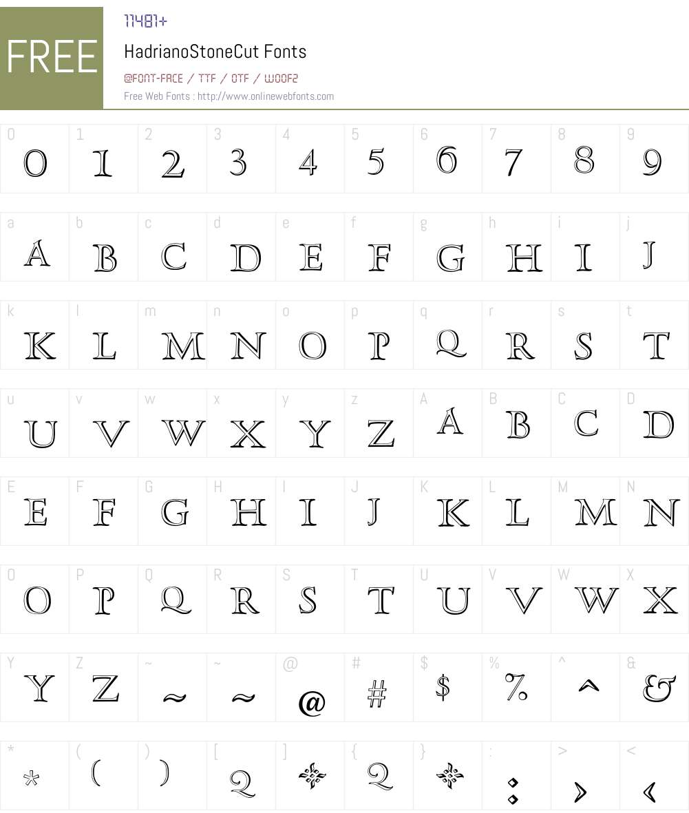 HadrianoStoneCut Font Screenshots