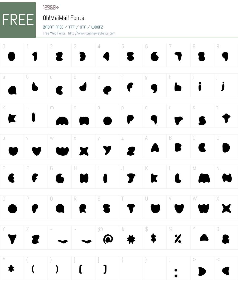 Oh! Mai Mai! Font Screenshots