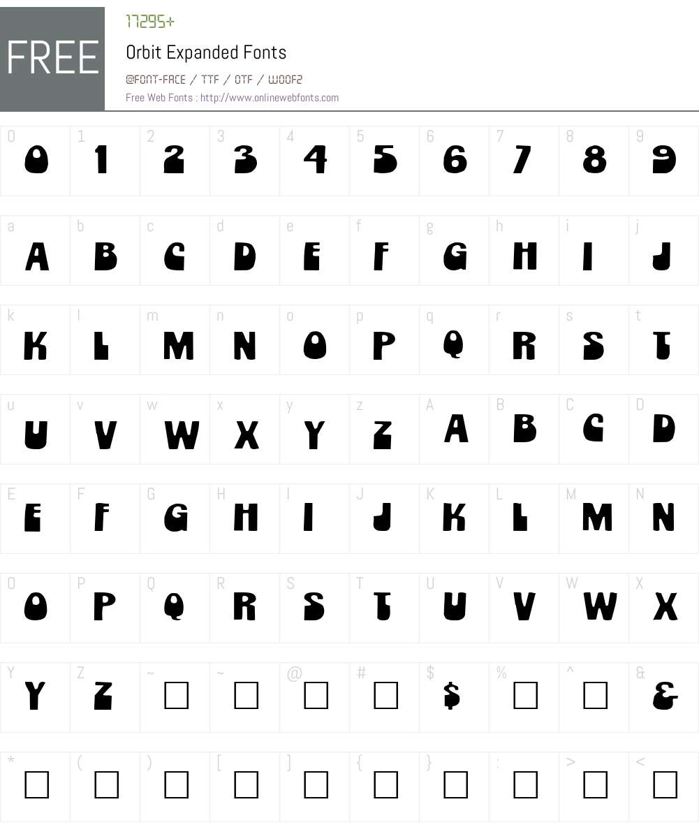 Orbit Expanded Font Screenshots