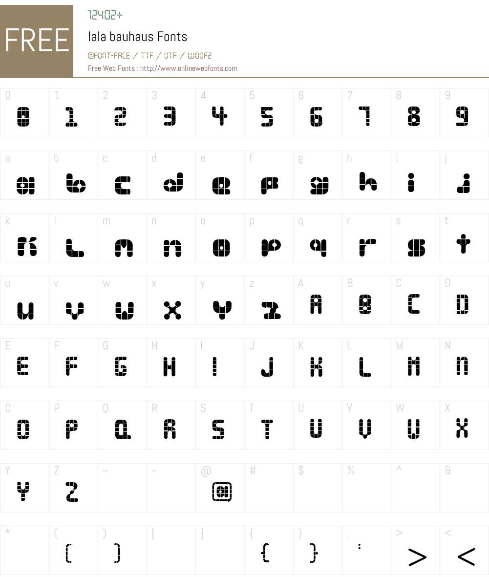 lala bauhaus Font Screenshots