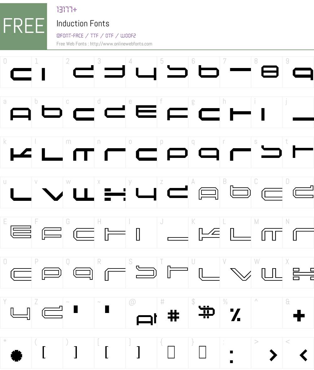 Induction Font Screenshots