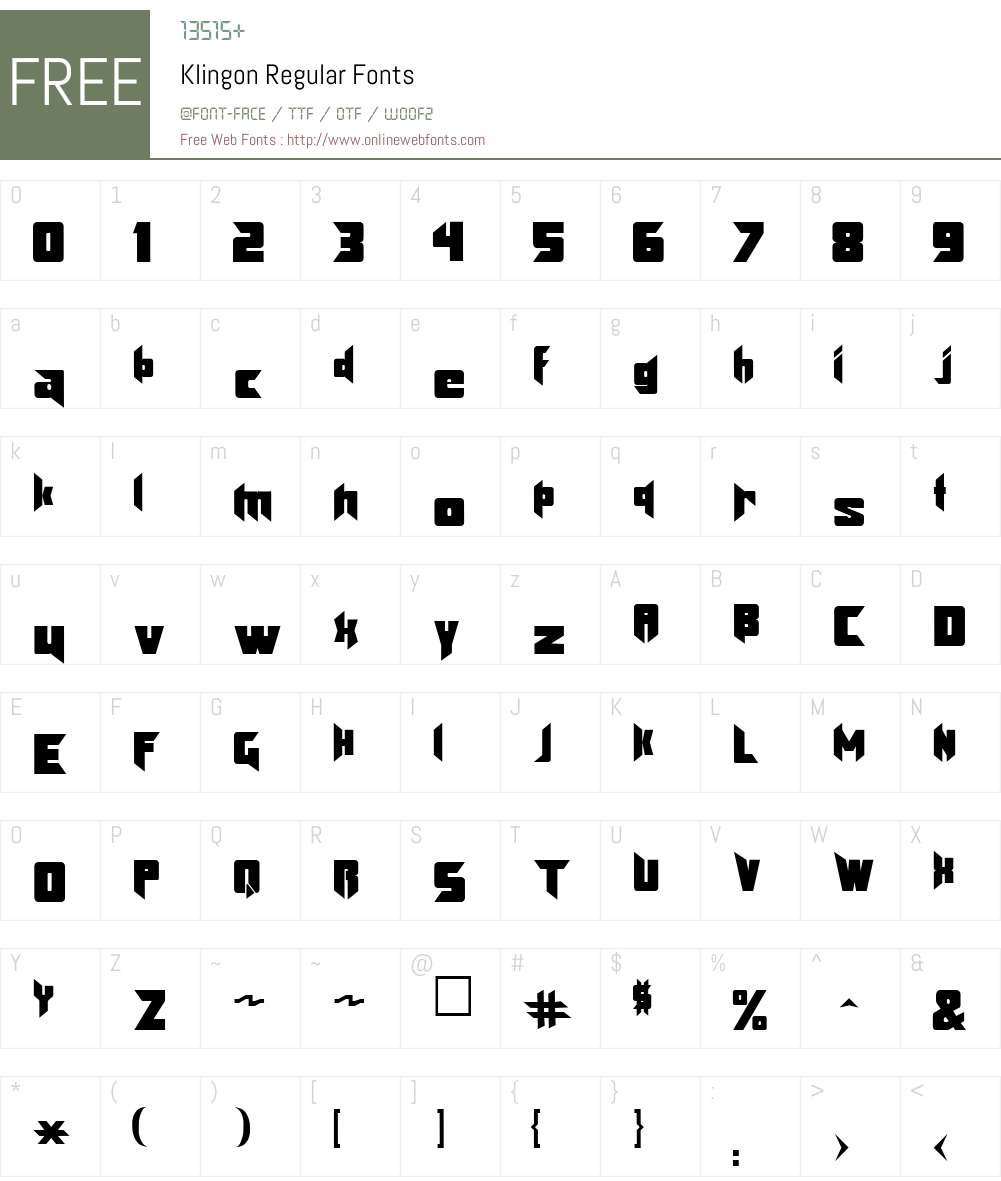 Klingon Font Screenshots
