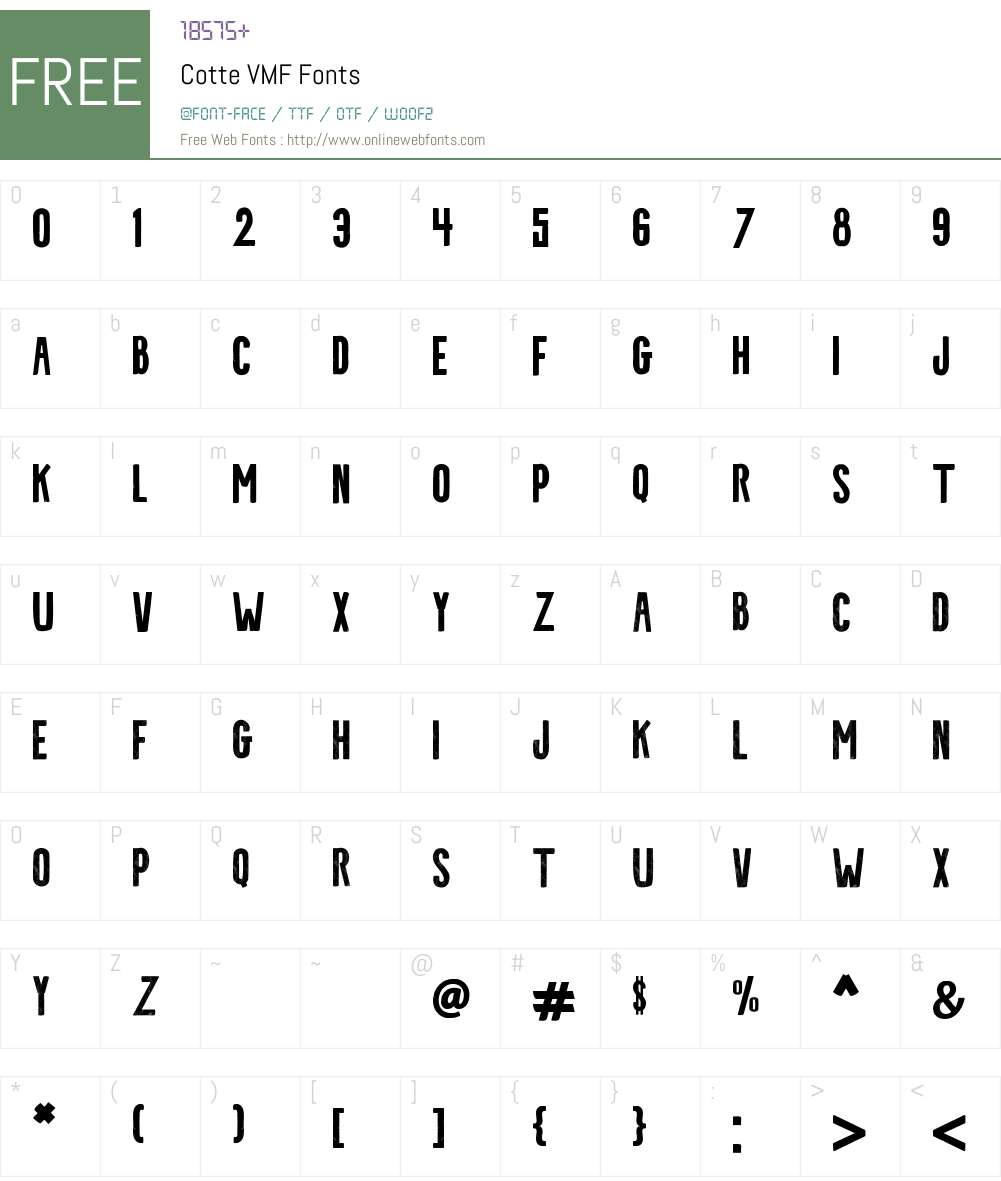 Cotte Font Screenshots