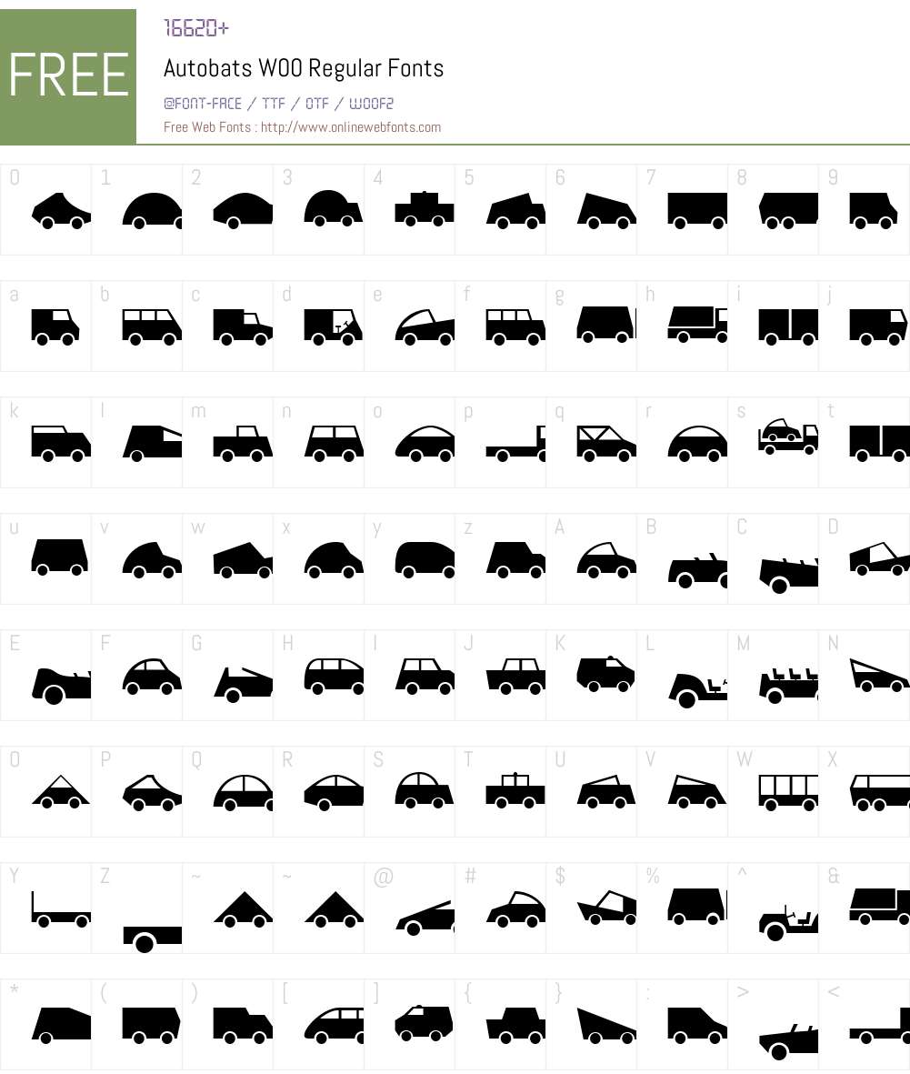 AutobatsW00-Regular Font Screenshots
