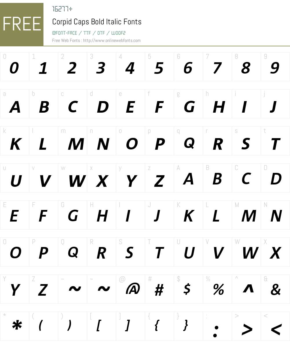 Corpid Caps Font Screenshots