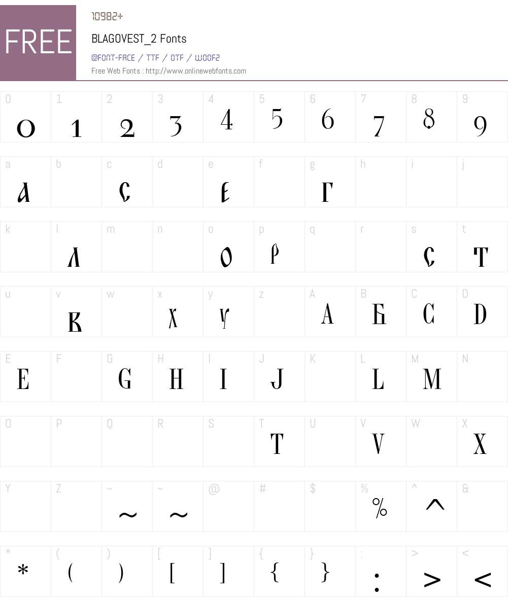BLAGOVEST_2 Font Screenshots