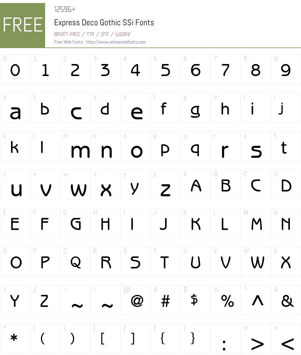 Express Deco Gothic SSi Font Screenshots