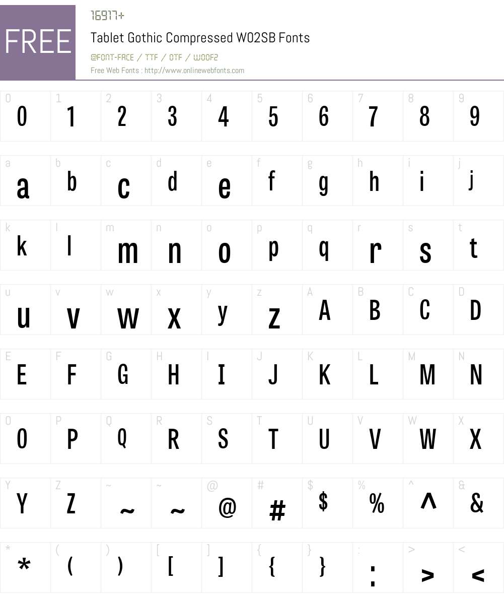 Tablet Gothic Font Screenshots
