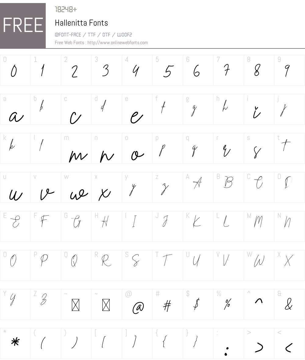 Hallenitta Font Screenshots