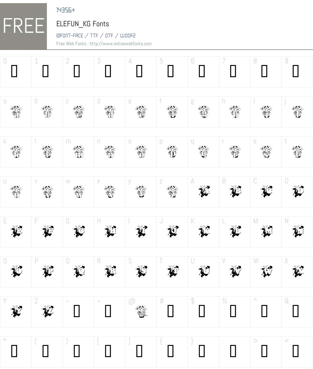 ELEFUN_KG Font Screenshots