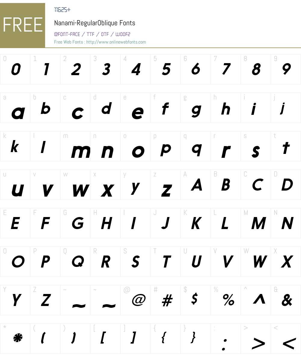 Nanami Font Screenshots