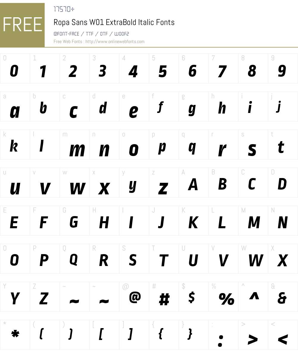 RopaSansW01-ExtraBoldIt Font Screenshots