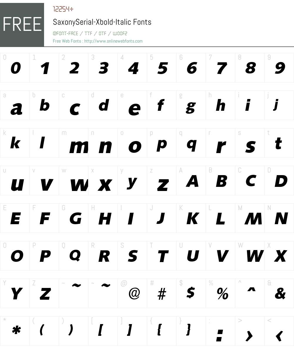 SaxonySerial-Xbold Font Screenshots