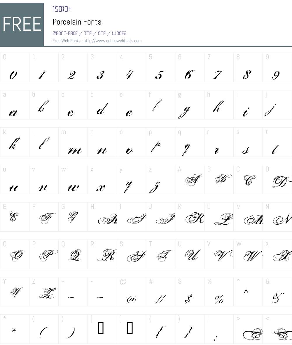 Porcelain Font Screenshots