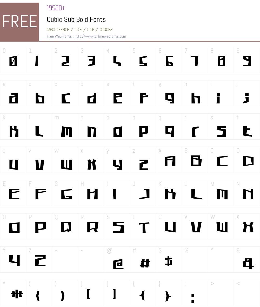 Cubic Sub Bold Font Screenshots