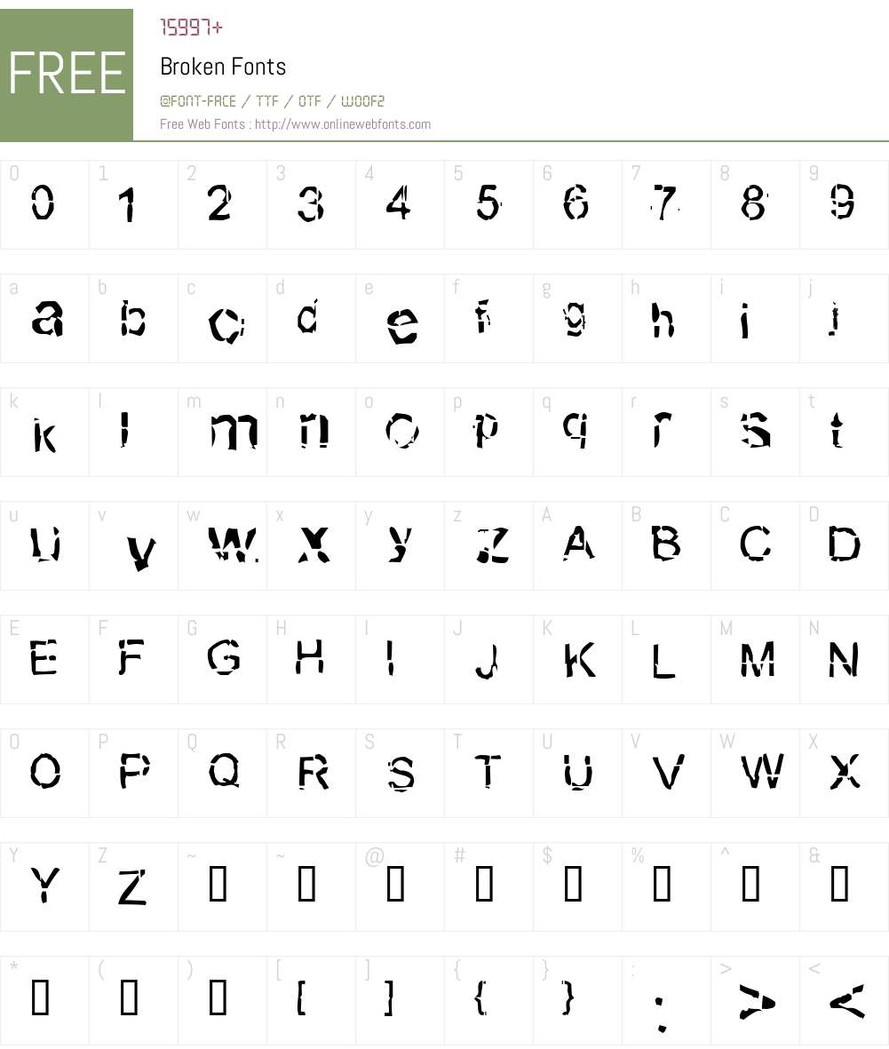 Broken Font Screenshots