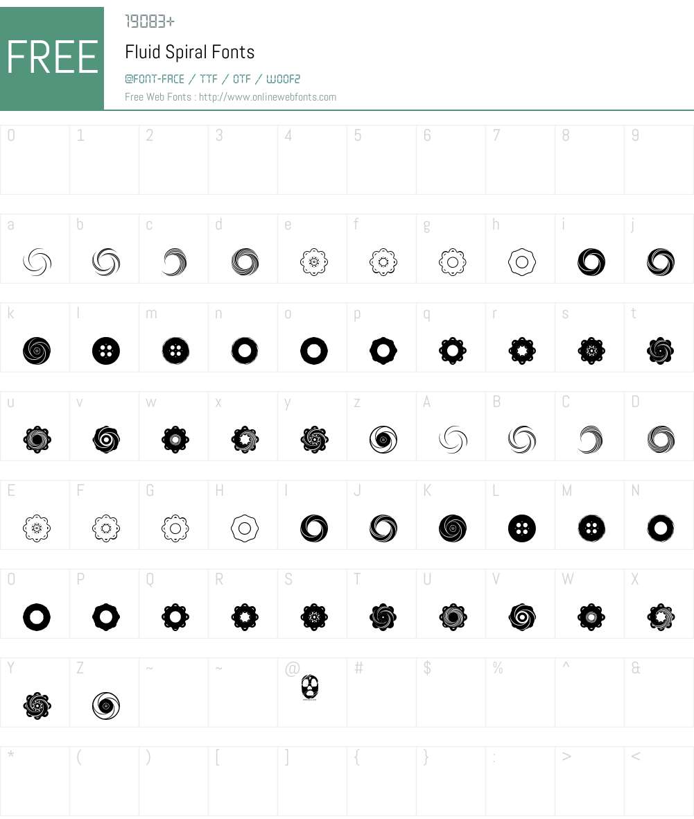 Fluid Spiral Font Screenshots