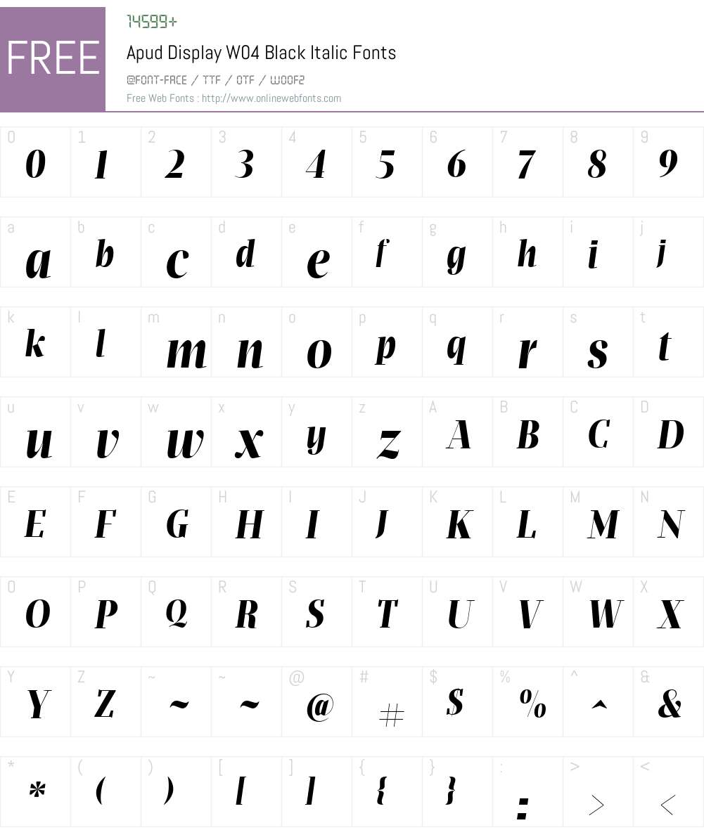 Apud Display Font Screenshots