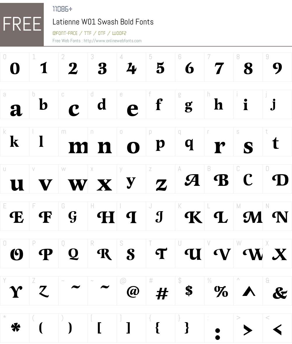 LatienneW01-SwashBold Font Screenshots