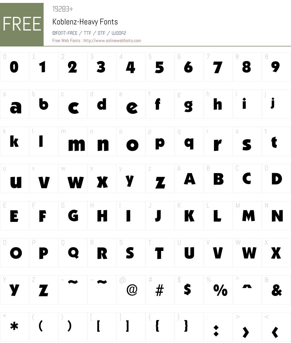 Koblenz-Heavy Font Screenshots