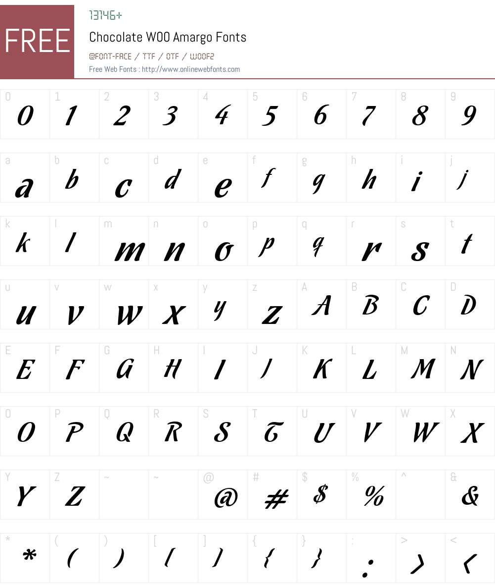 ChocolateW00-Amargo Font Screenshots