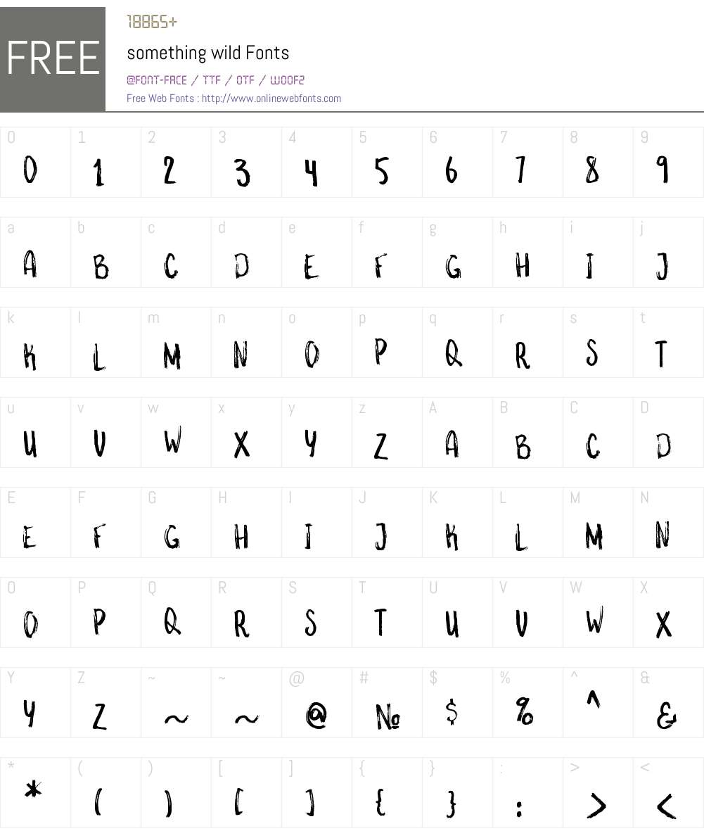 something wild Font Screenshots