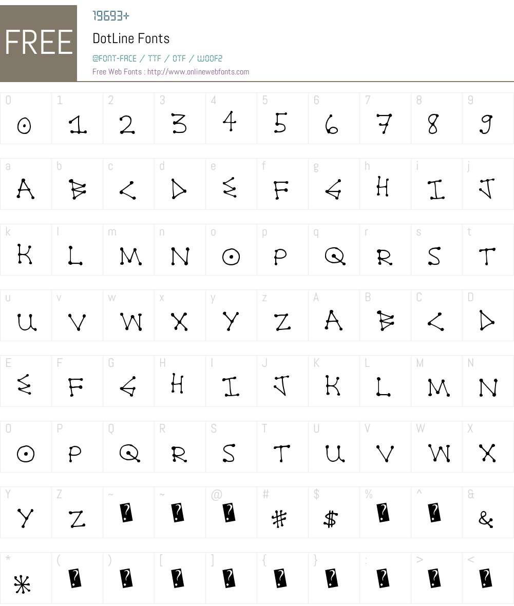 DotLine Font Screenshots
