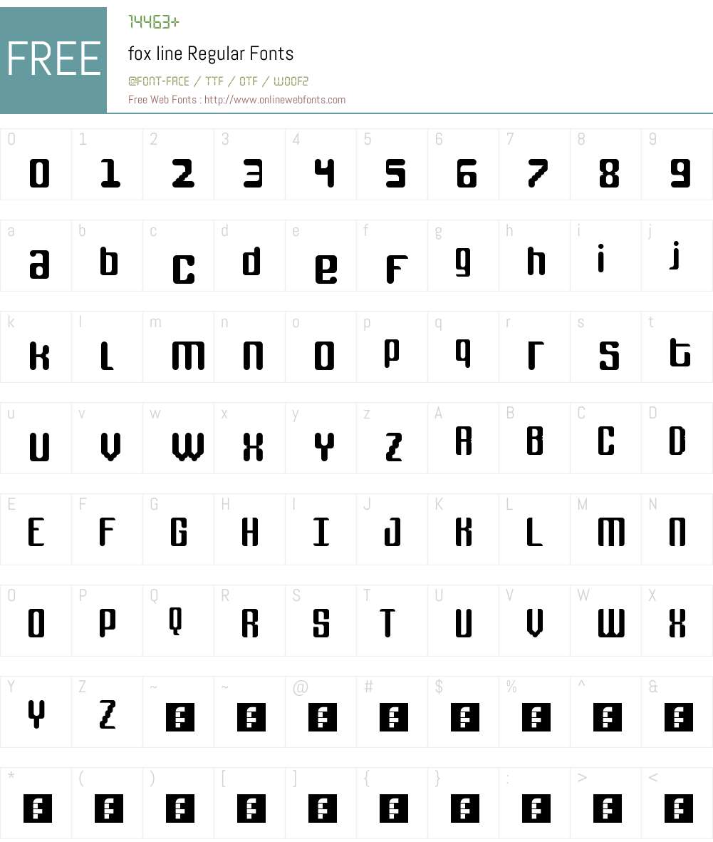 fox line Font Screenshots