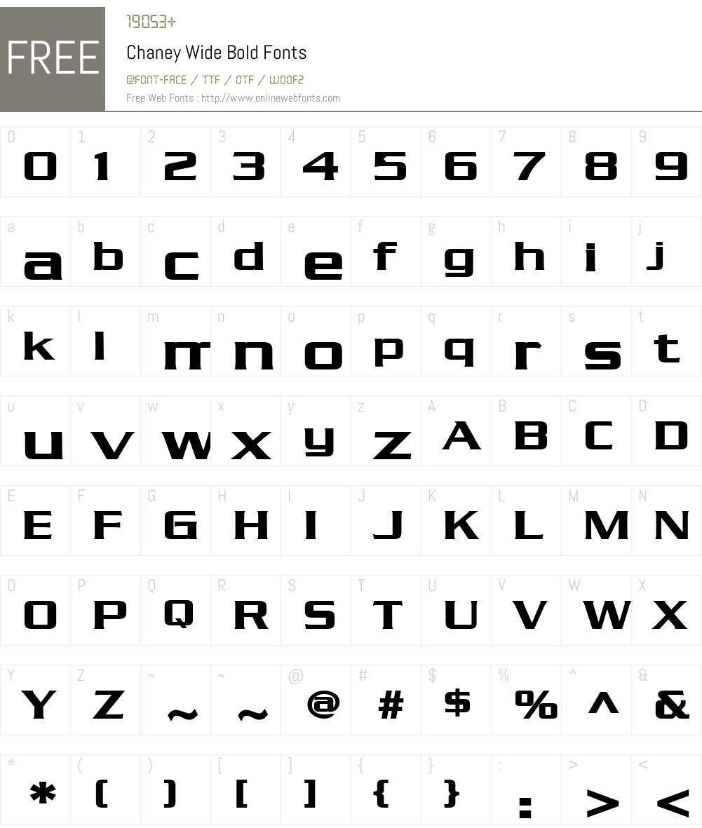 Chaney Wide Font Screenshots