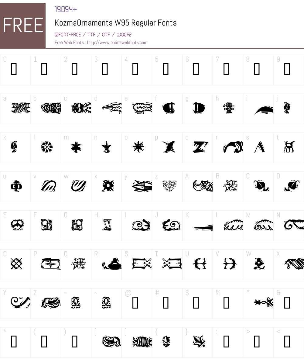 Kozma Font Screenshots