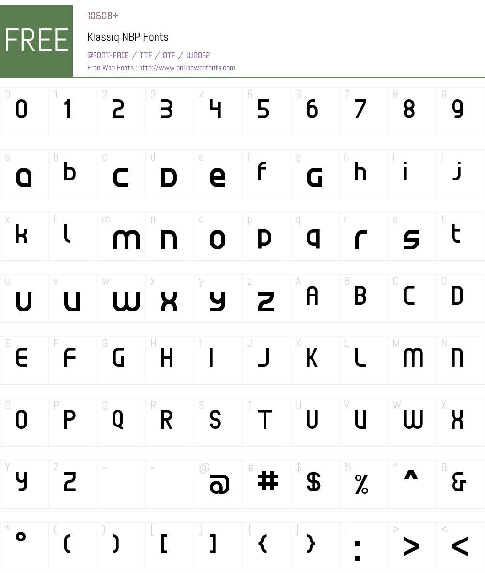 Klassiq NBP Font Screenshots
