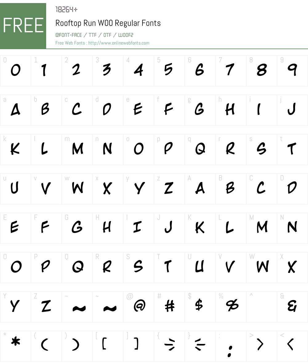 Rooftop Run Font Screenshots