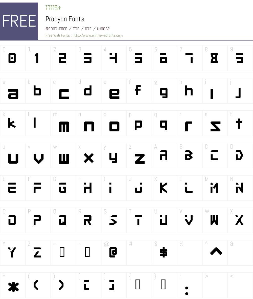 Procyon Font Screenshots