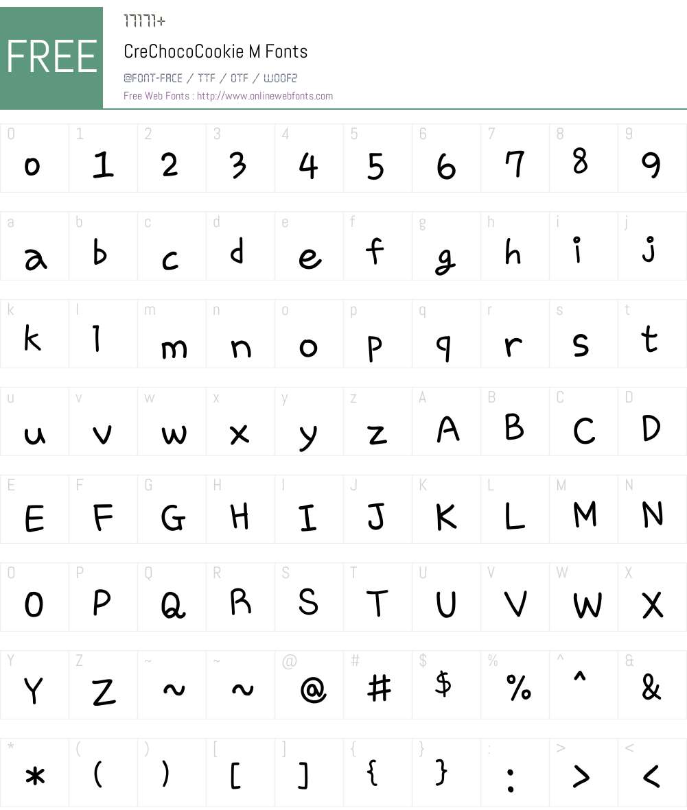Cre ChocoCookie Font Screenshots