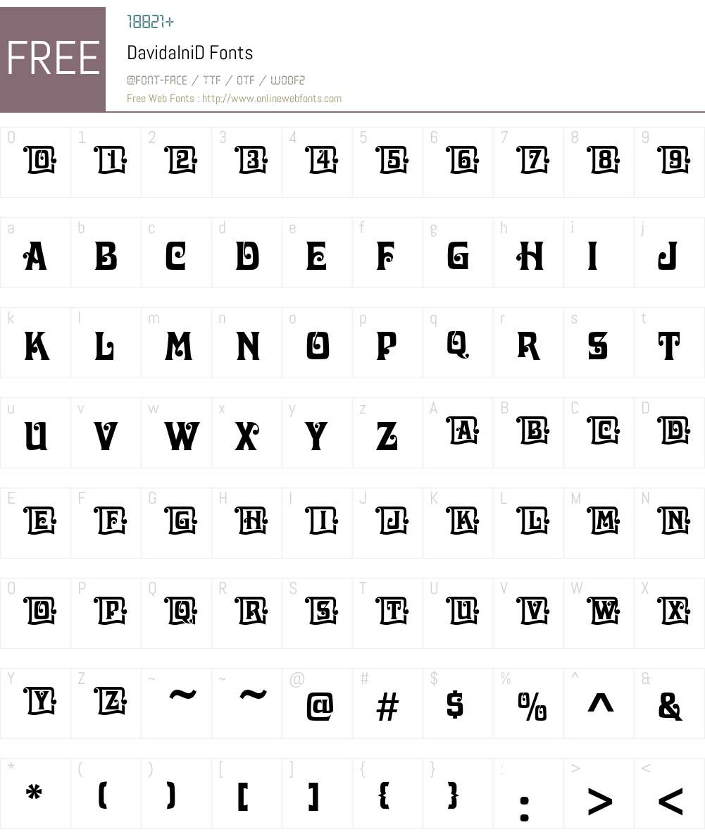 DavidaIniD Font Screenshots