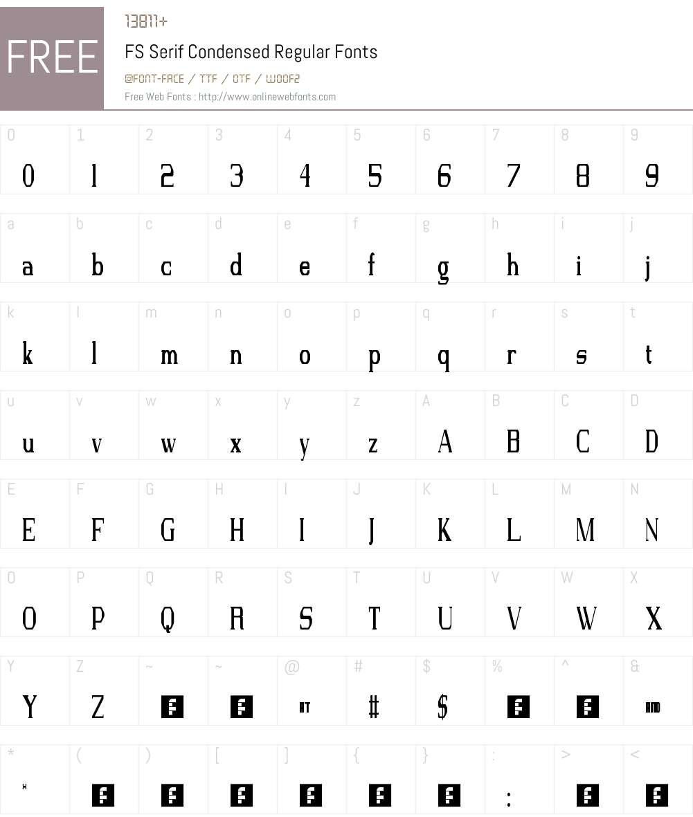 FS Serif Condensed Font Screenshots