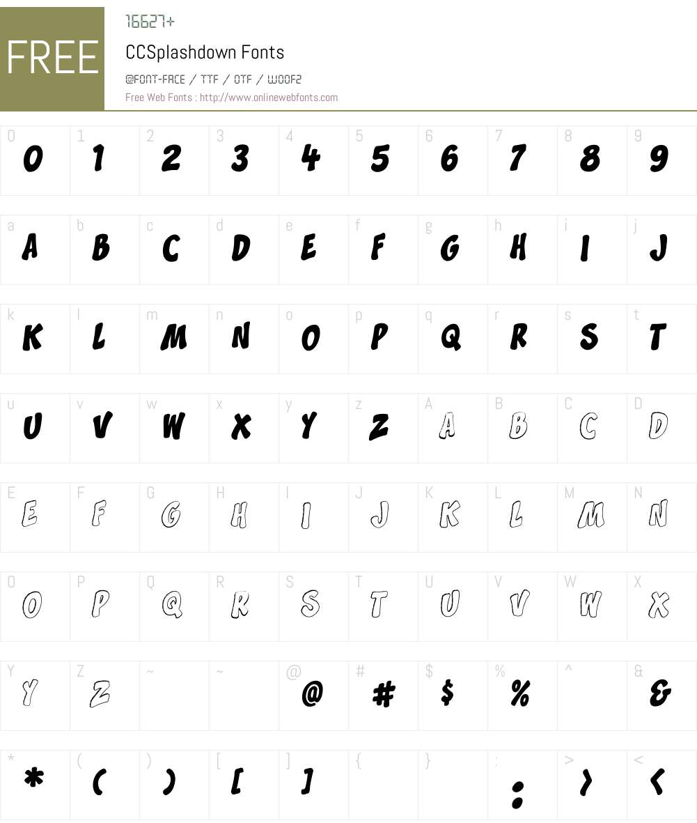CCSplashdown Font Screenshots