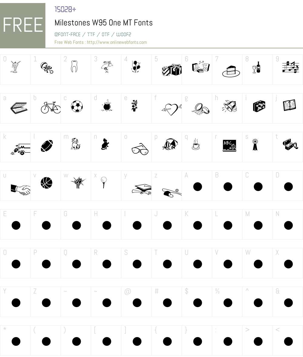 MilestonesW95-OneMT Font Screenshots
