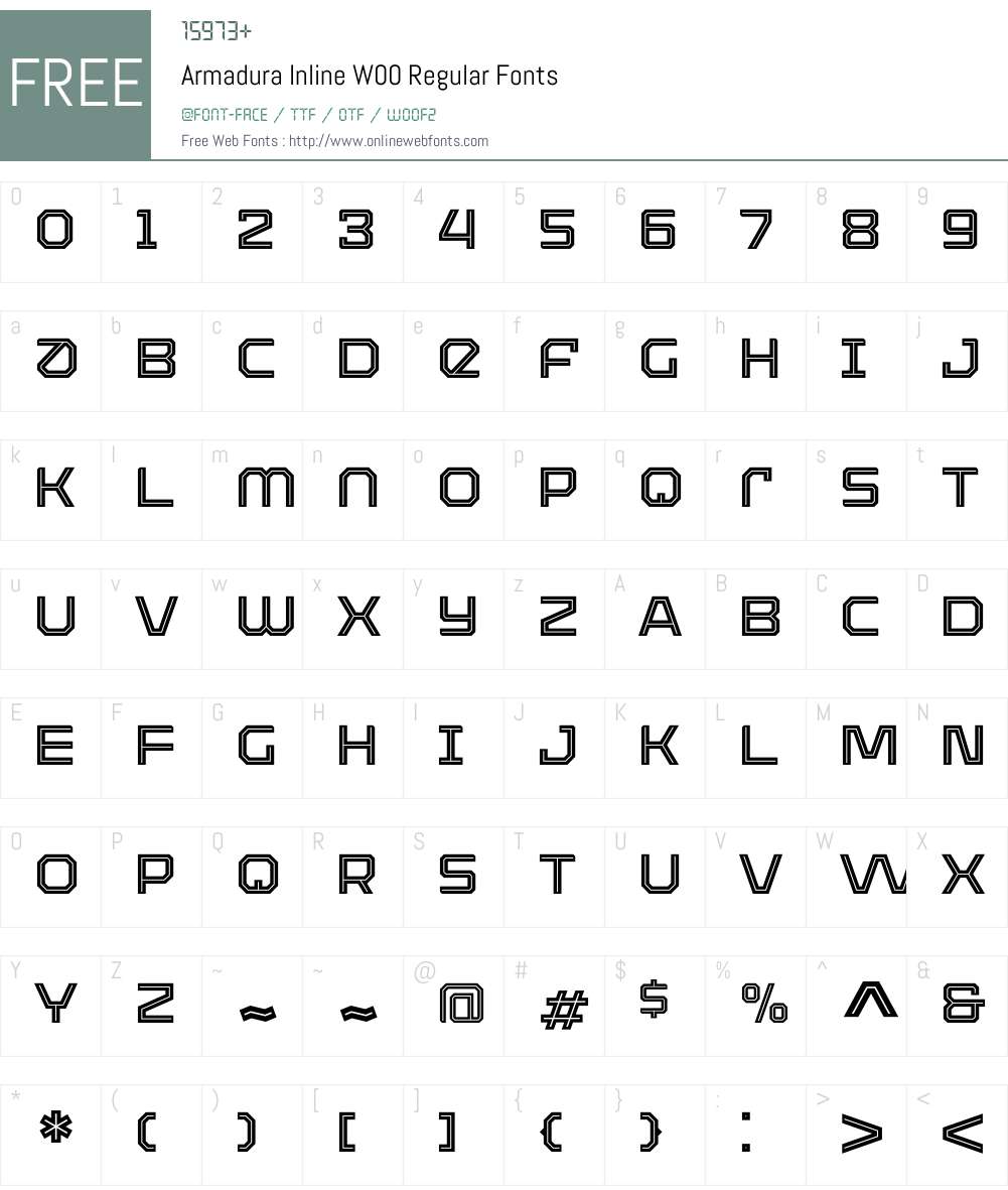 ArmaduraInlineW00-Regular Font Screenshots