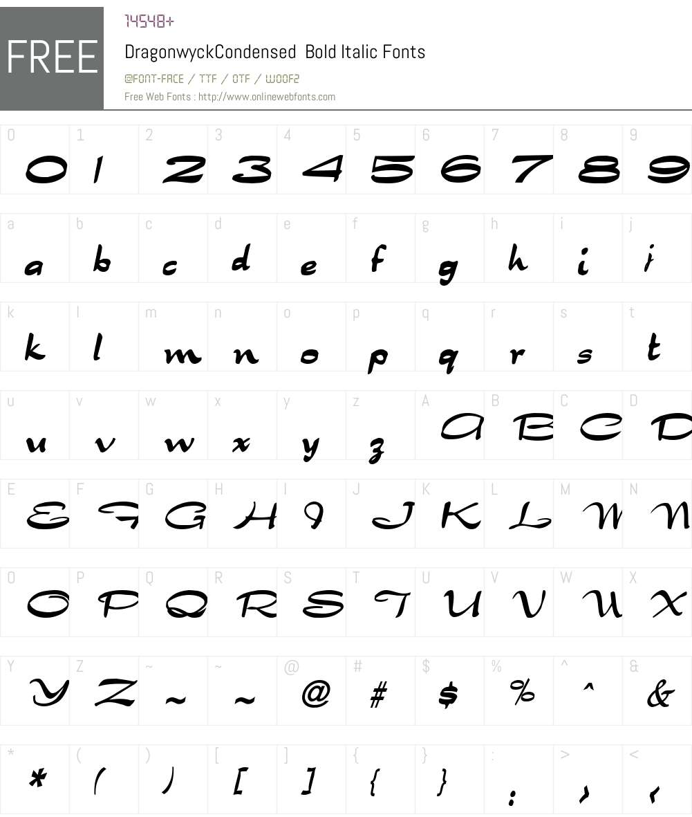 DragonwyckCondensed Font Screenshots