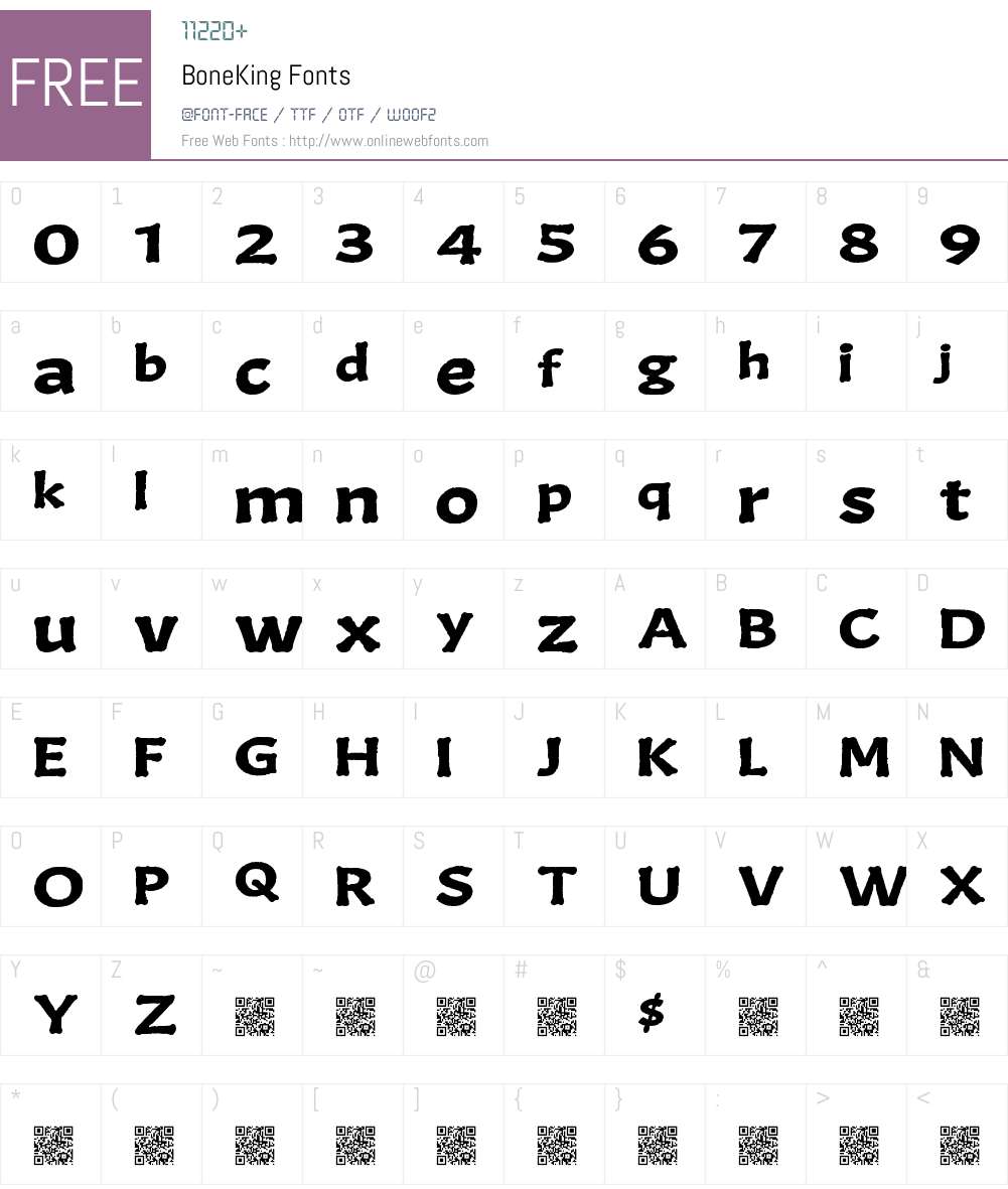 BoneKing Font Screenshots