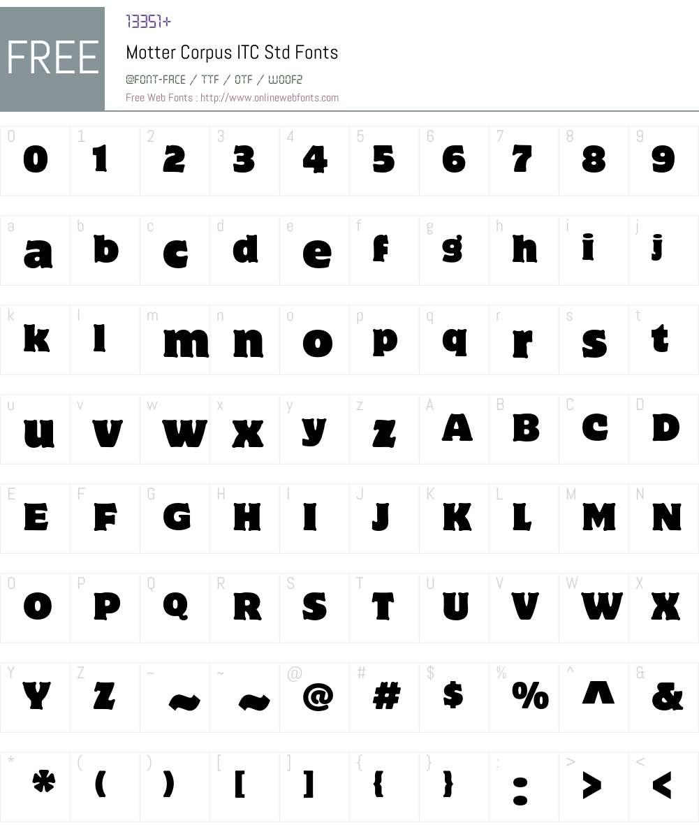 Motter Corpus ITC Std Font Screenshots