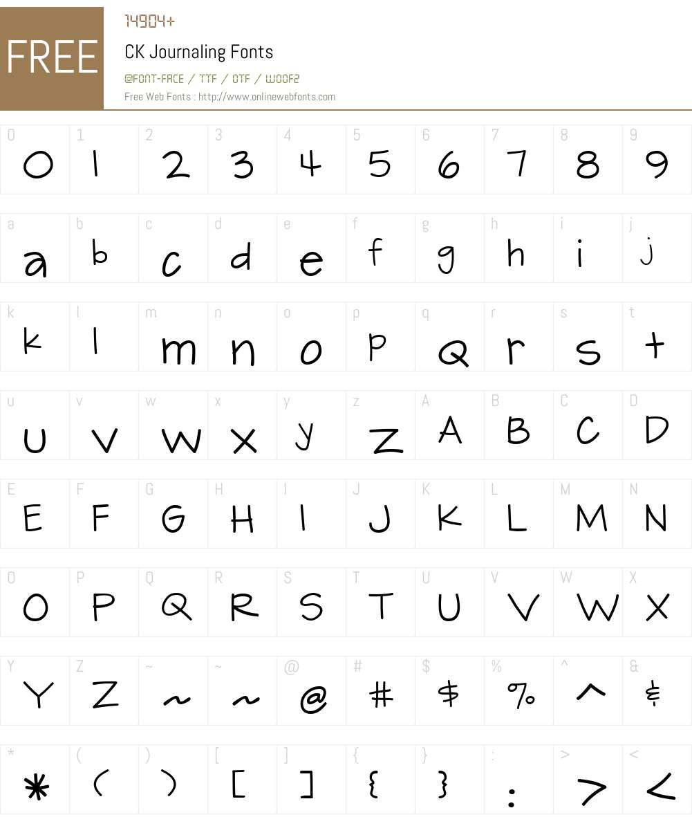 CK Journaling Font Screenshots