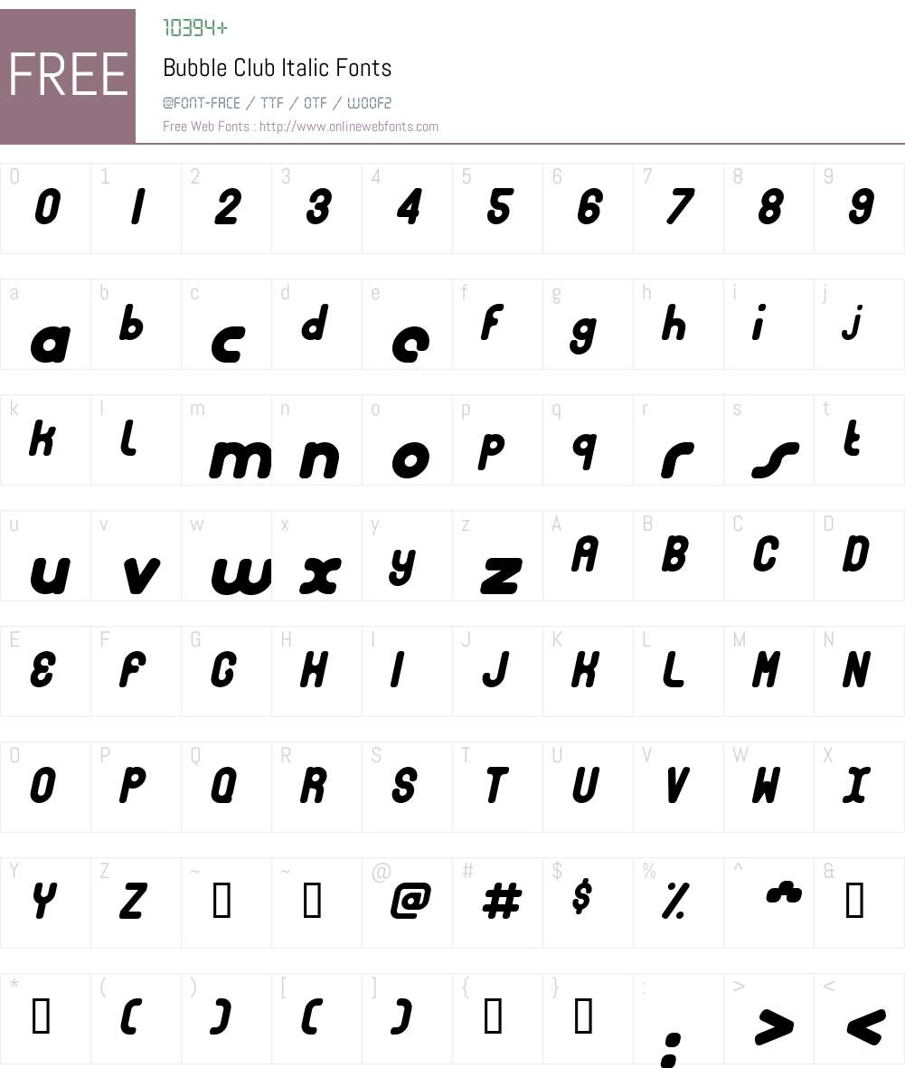 Bubble Club Font Screenshots
