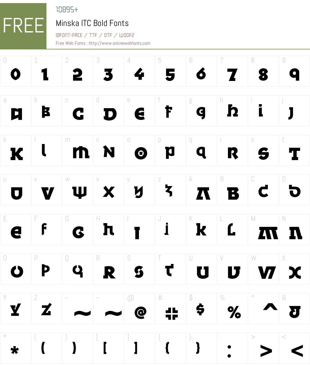 Minska ITC Font Screenshots